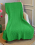 Aran Honeycomb Blanket | Green - Clearance