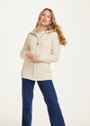 Aran Women's Zipper Cardigan | Natural