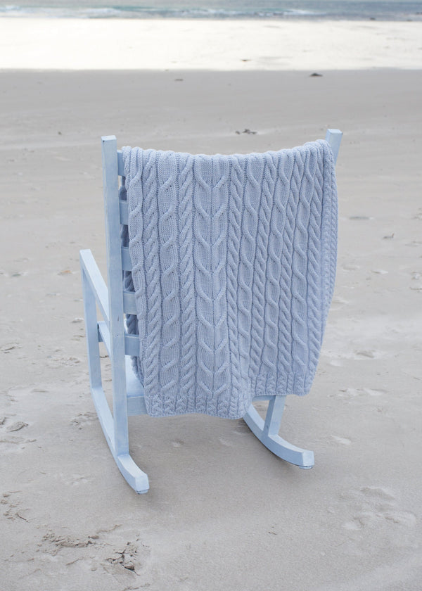 Aran Supersoft Blanket | Ocean Grey