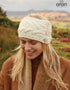 Aran-Stirnband mit Knöpfen für Damen | Natur