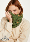 Aran Button Scarf | Green