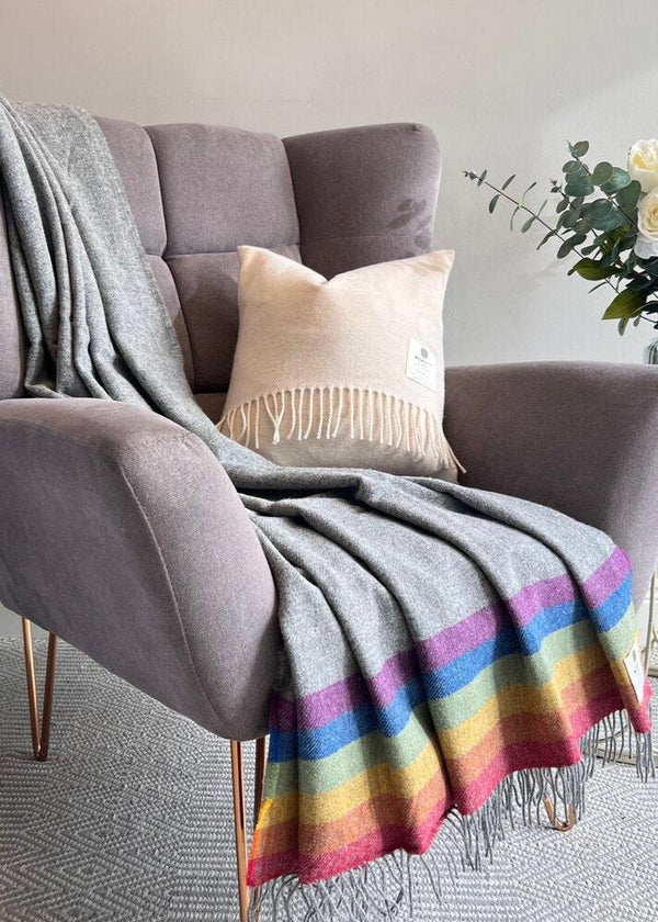 McNutt Wool Blanket | Rainbow Stripe 