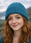 Aran Donegal Fleck Wool Hat - Turquoise