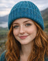 Aran Donegal Fleck Wool Hat - Turquoise