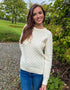 Ladies Slim-Fit Aran Sweater | Natural