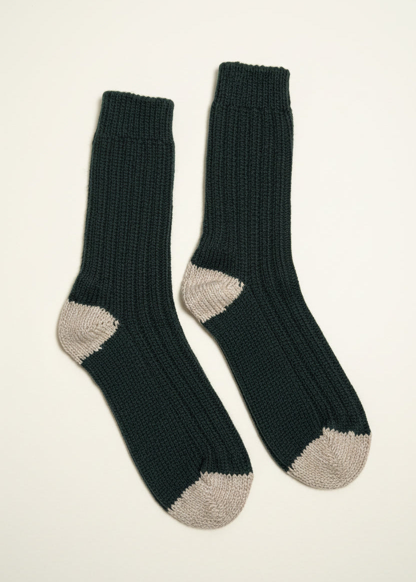 Bottle Green Irish Merino Wool Socks | Women's