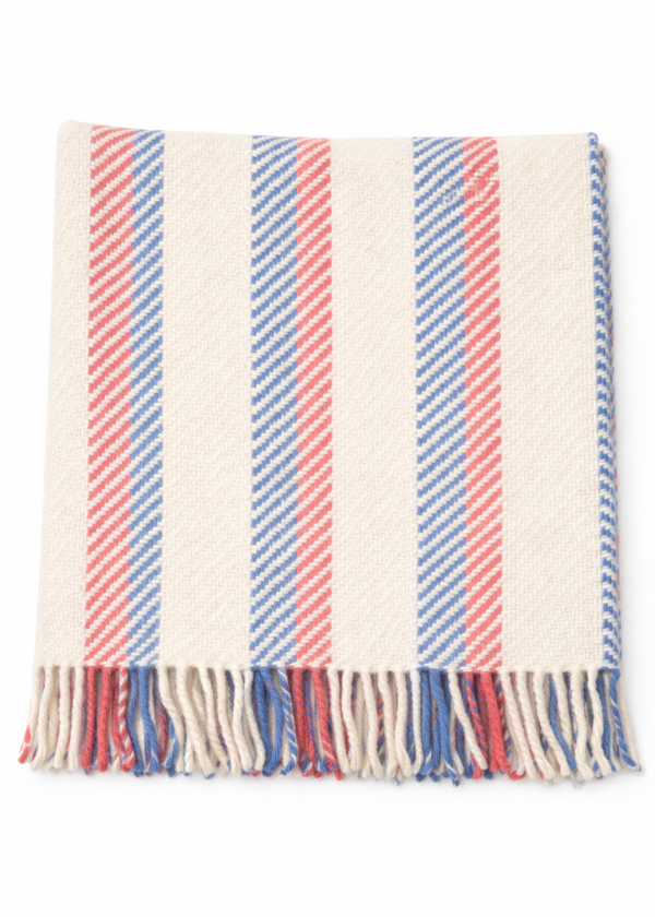 Foxford Merino Wool Throw | Bone Stripe
