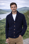 Men's Fisherman Rib Shawl Cardigan | Navy