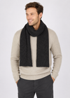 Luxe Cashmere Merino Ribbed Scarf | Night Marl