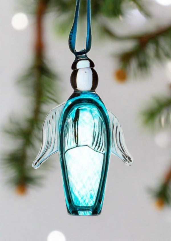 Irish Glass Blue Angel Ornament