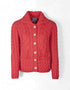 Belcarra Ladies Aran Cardigan | Coral - Clearance