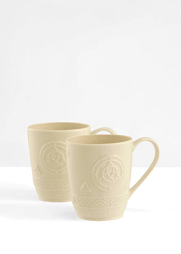Belleek Classic Celtic 10Oz Mugs Pair