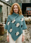 Black Sheep Long Neck Poncho | Summer Storm | 100% Pure Wool