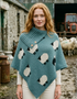 Black Sheep Long Neck Poncho | Summer Storm | 100% Pure Wool