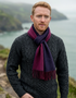 McNutt Burgundy Navy Reversible Scarf | Pure Merino Lambswool
