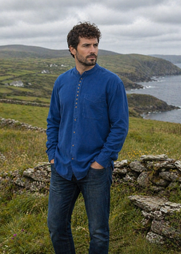 Civilian Men's Grandfather Shirt | Dusty Blue