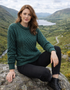 Inis Mor Aran Sweater | Unisex Irish Wool Sweater | Moss Green