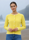 Ireland's Eye Killiney Cardigan - Wool Cashmere Blend | Lemon Zest