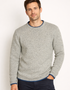 Roundstone Kaschmir-Pullover | Herrenstrickwaren aus irischer Wolle | Hellgrau