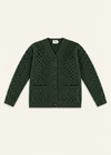 Women's Aran Merino Wool Cardigan | Green