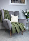 McNutt of Donegal Meadow Green Supersoft Blanket | Pure Irish Wool