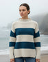 Aran Stripe Funnel Neck Sweater | Chalkstone