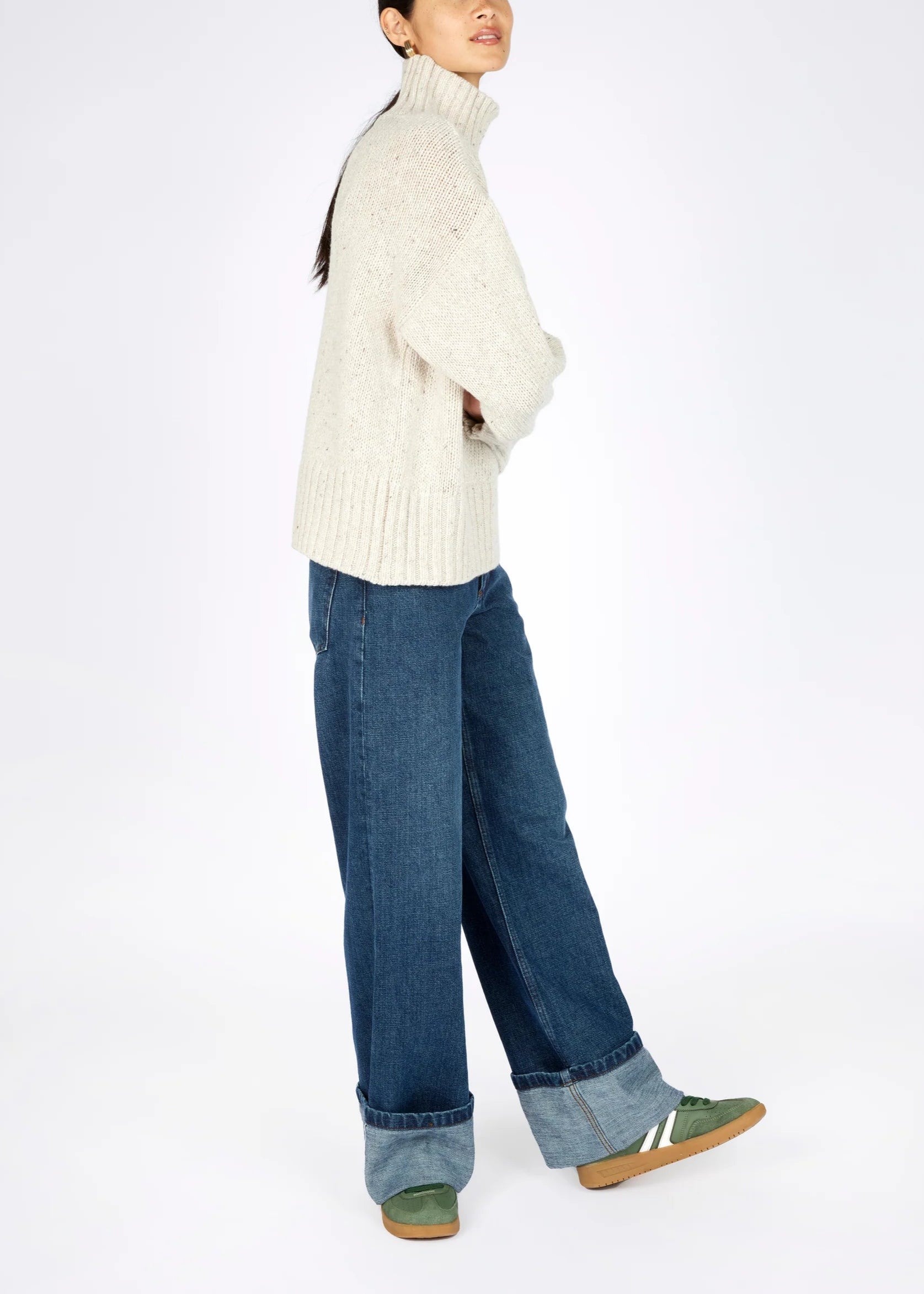 IrelandsEye Polo Neck Sweater | Chalk
