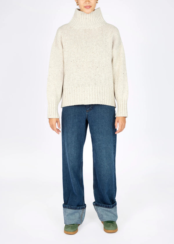 IrelandsEye Polo Neck Sweater | Chalk