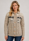 Ladies Aran Sheep Cardigan | 100% Wool | Skiddaw