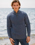 Aran Merino Wool Half Zip Sweater | Denim