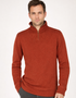 Men's Russet Lambswool Quarter Zip Sweater | Ireland's Eye | Made in Ireland