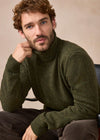 IrelandsEye Lightweight Polo Neck Irish Sweater | Loden