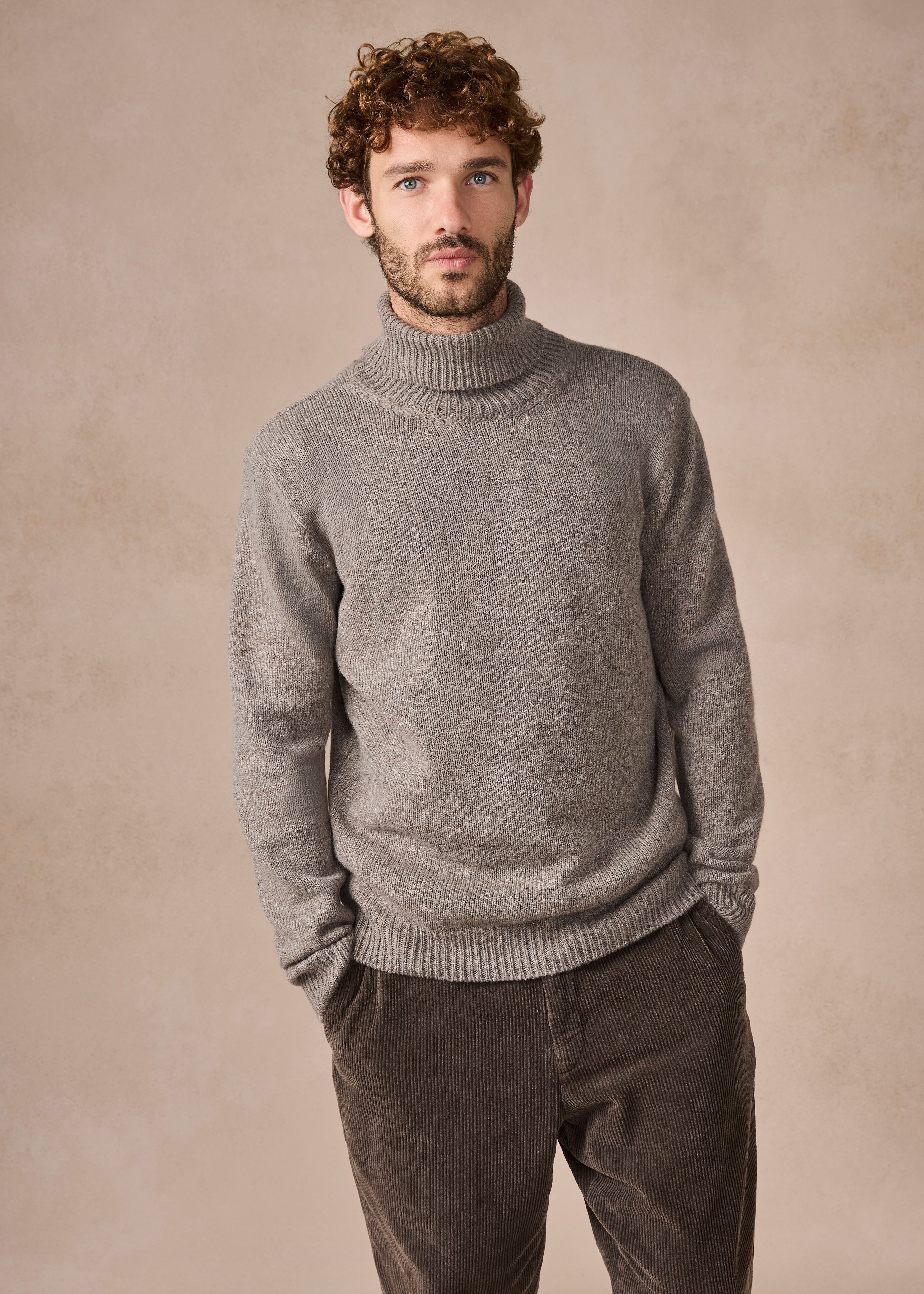 IrelandsEye Lightweight Polo Neck Irish Sweater | Rocky Ground
