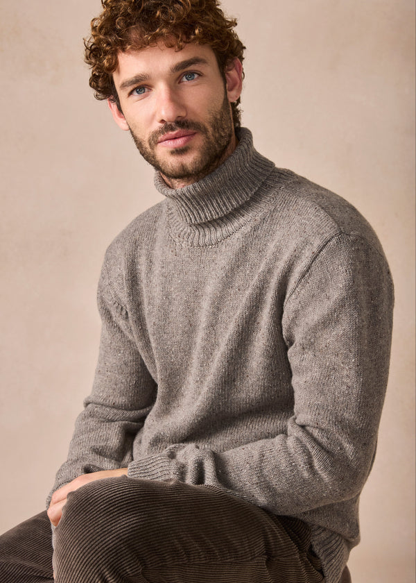 IrelandsEye Lightweight Polo Neck Irish Sweater | Rocky Ground