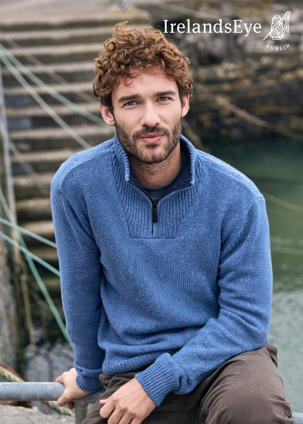 IrelandsEye Cashmere Mix Troyer Sweater | Blue Ocean