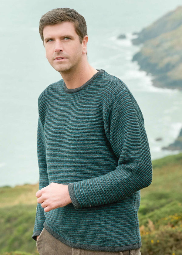 Skellig Stripe Crew Neck Sweater | Peacock