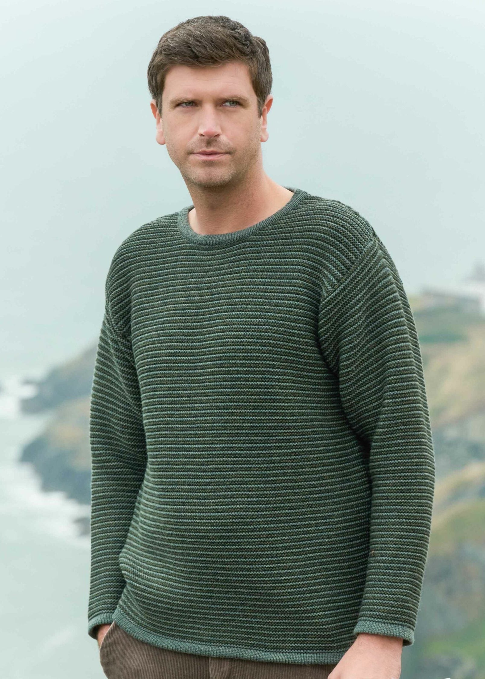 Skellig Stripe Crew Neck Sweater | Tundra Mix