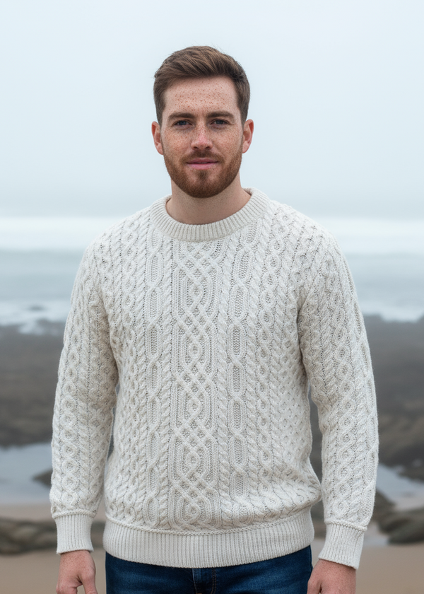 Aran Men's Super Soft Sweater | Natural