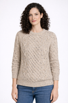 Unisex Aran Wool Sweater | Traditional Irish Knitwear | Flecked Oatmeal