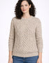 Unisex Aran Wool Sweater | Traditional Irish Knitwear | Flecked Oatmeal