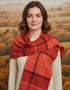 Foxford Giant Merino Scarf | Orange Rust Check