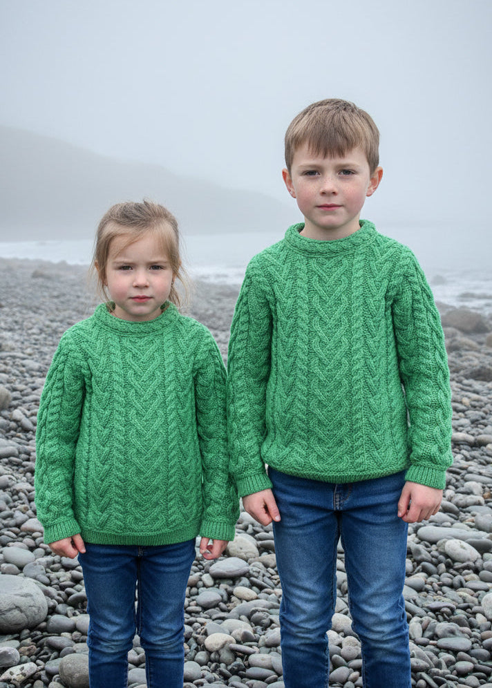 Kid's Heart Design Aran Sweater