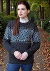 Aran Unisex Jacquard Sweater | Charcoal