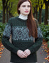 Aran Unisex Jacquard Sweater | Green