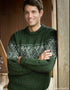 Aran Crafts Celtic Jacquard Sweater | Green