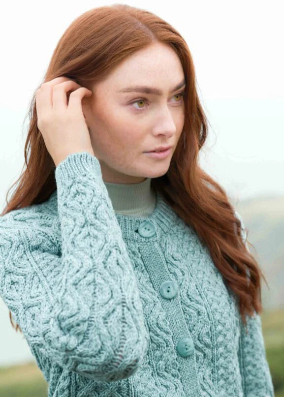 Aran Short Button Cardigan