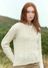 Aran Short Button Cardigan | Natural