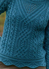 Pull Aran à point festonné et dentelle | Bermuda | 100 % laine mérinos