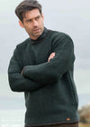Aran Crafts Men's Merino Wool Striped Crew Neck Sweater | Peacock - Clearance