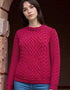 Aran Cable Knit Sweater | Fuchsia